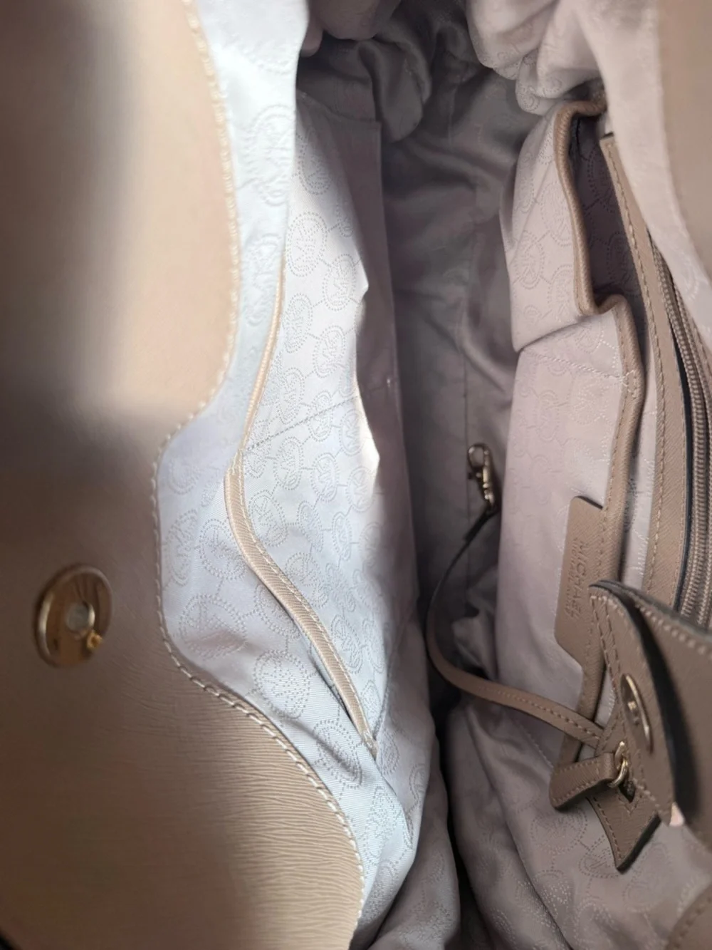 Michael Kors Blush Pink Hamilton Tote Bag Gold Lock Key Saffiano Leather